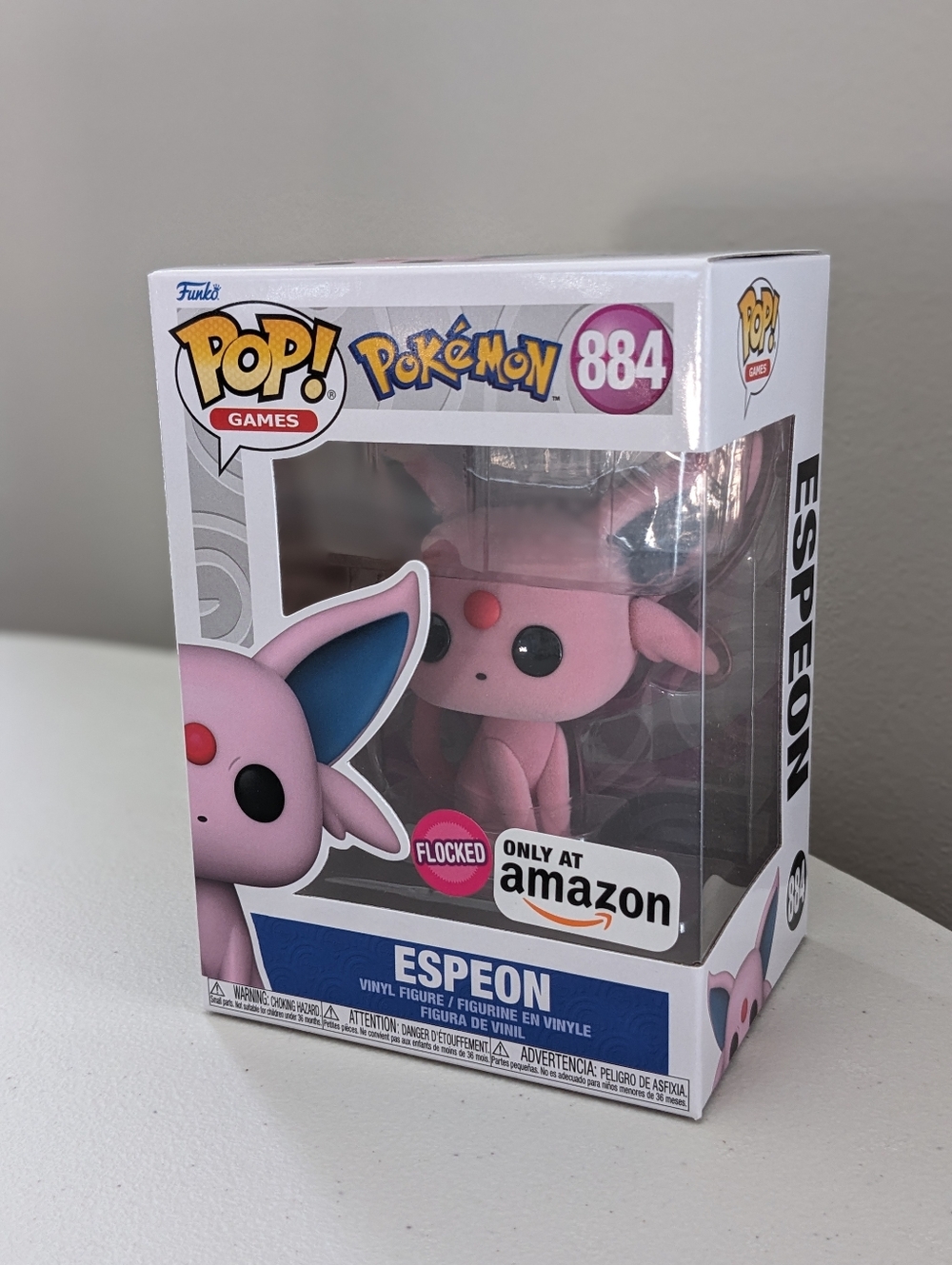 NEW Funko Espeon Flocked Amazon Exclusive Funko Pop 884 Pokemon Eevee evolution - Picture 5 of 14